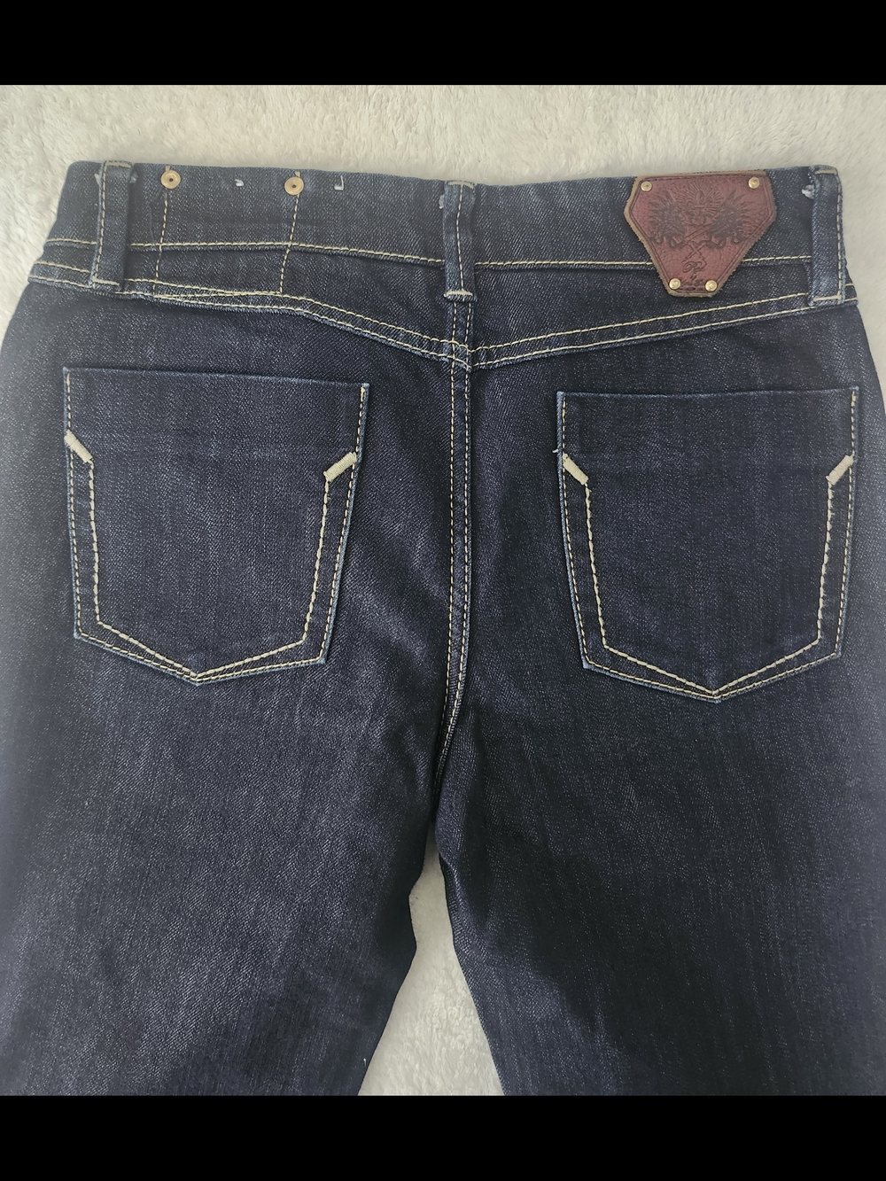 Princess Brand. Dark Blue Women's Jeans with Contrast Stitching